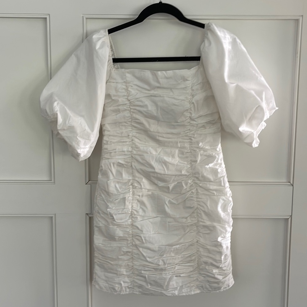 O.Vianca Puff Sleeve White Dress